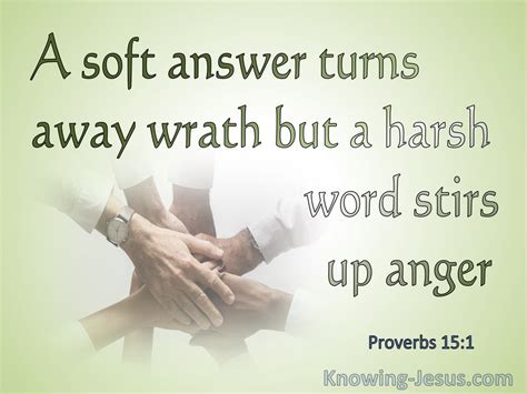 Proverbs 151 A Soft Answer Turns Away Wrath But Harsh Words Stirs Up