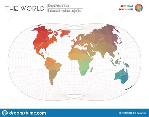 Polygonal World Map Stock Vector Illustration Of Globe 182009204