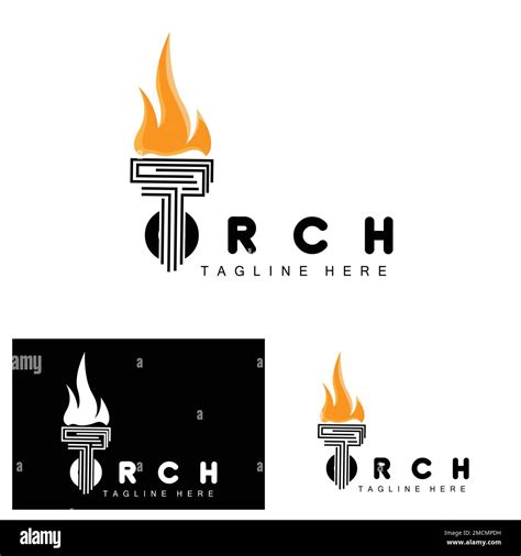 Torch Logo Fire Design Letter Logo Product Brand Icon Stock Vector