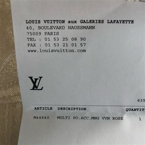 Louis Vuitton Receipt 2021 Paul Smith