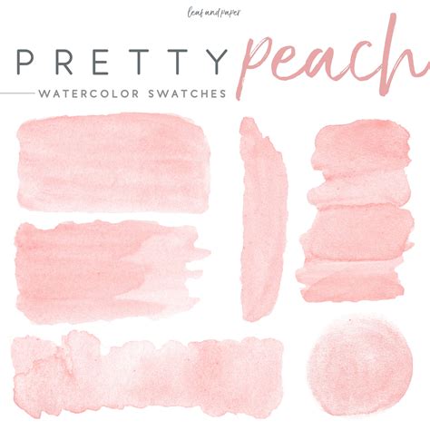 Watercolor Peach Pink Swatches Watercolor Clipart Etsy Watercolor