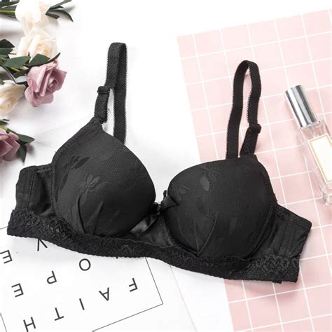 Ropalia Women Embroidery Lace Bra Sexy Padded Up Underwire Ladies Bow