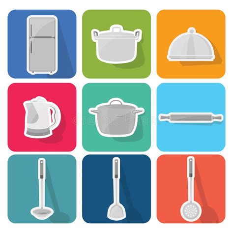 Home Appliances Icons In Flat Design Set 1 Stock Vector Illustration
