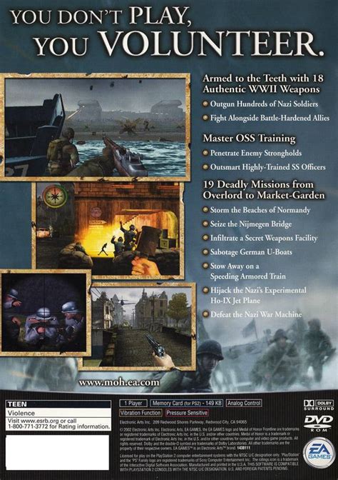 Medal Of Honor Frontline Sony Playstation 2 Game