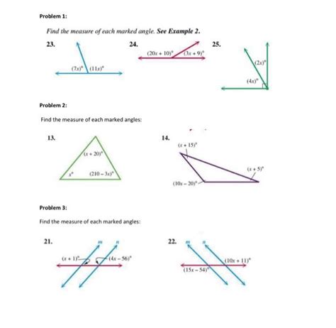Solved Problem 1 Find The Measure Of Each Marked Angle See