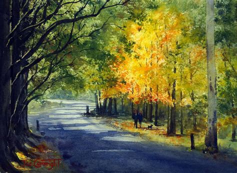 Joe Cartwrights Watercolor Blog Watercolor Landscape Painting Of Mount Wilson Autumn Colors