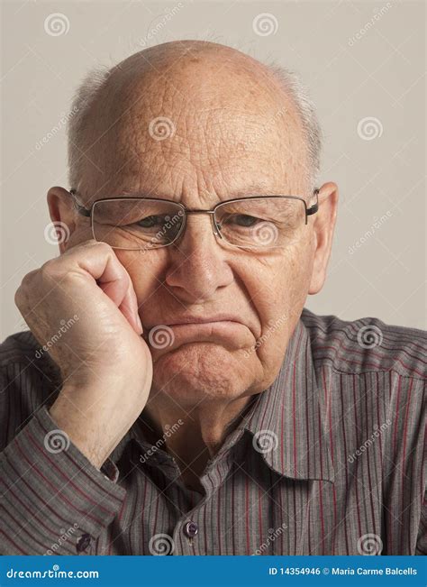 Bored Senior Man Stock Photo Image Of Unhappy Face 14354946
