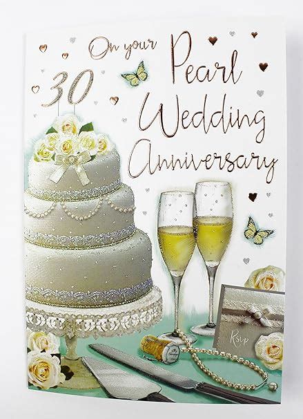 Pearl Anniversary Card Wedding 30th 30 Years Marriage Congratulations