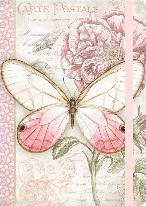 Pink Butterfly Paper Butterflies Butterfly Art Vintage Cards