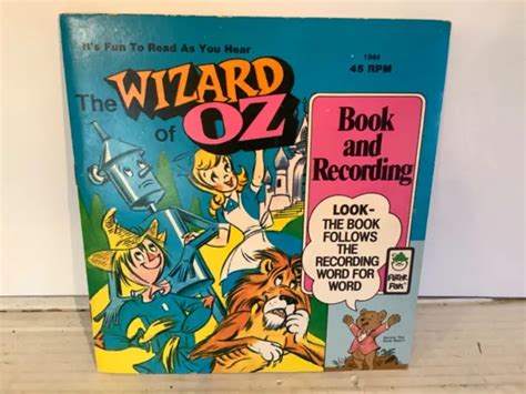 Vintage The Wizard Of Oz Read Along Story Book And Record 45 Rpm Peter