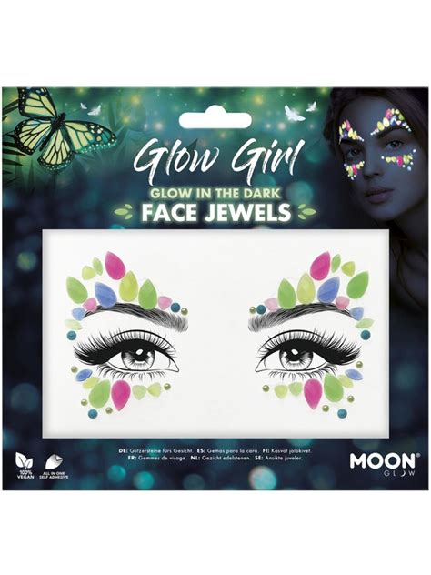 Moon Glow Face Jewels Glow Girl Smiffys