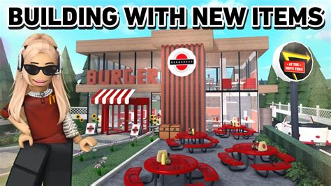 Building A Burger Bar With The New Bloxburg Items Youtube