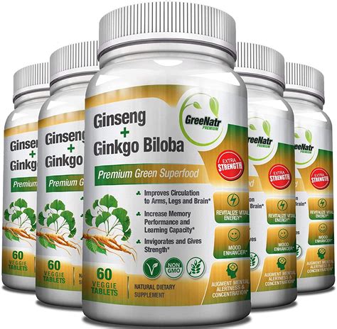 Panax Ginseng Ginkgo Biloba Tablets Premium Non Gmo Veggie Superfo