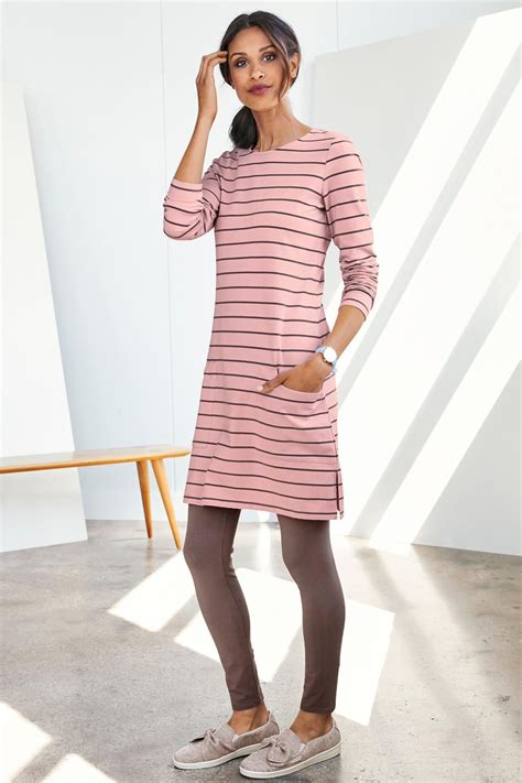 Striped Two Pocket Knit Tunic By Real Comfort Chadwicks Of Boston