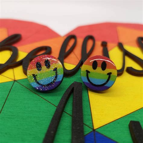 Rainbow Pride Wooden Pin Badge Cute Little Lgbtq T Small Etsy