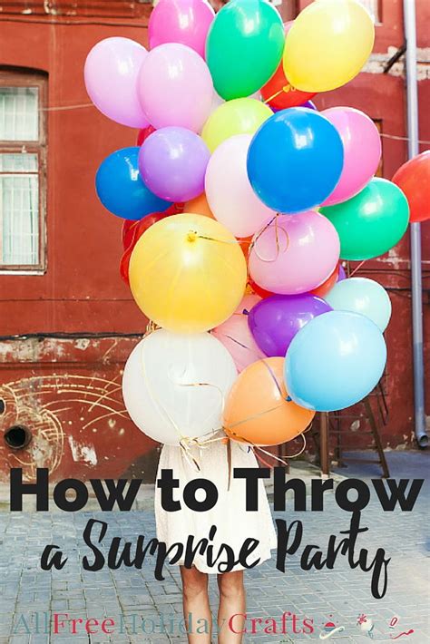 Click on the word below each picture to. How to Throw a Surprise Party | AllFreeHolidayCrafts.com
