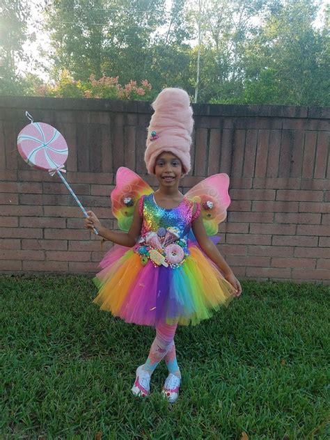 candy fairy costume with cotton candy wig etsy candy costumes candy halloween costumes fairy