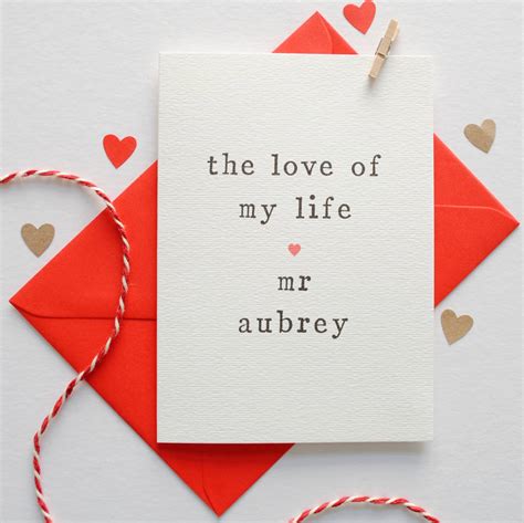 Personalised The Love Of My Life Anniversary Card By The Two Wagtails