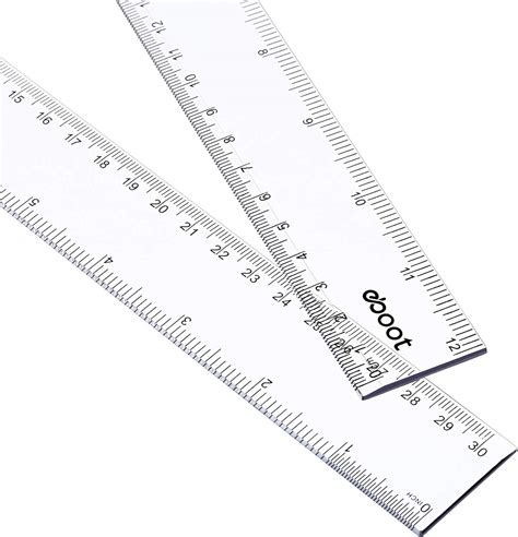2 Pack Plastic Ruler Straight Ruler Plastic Measuring Tool For Student