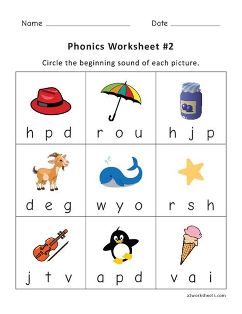 Phonics Worksheets For Kids