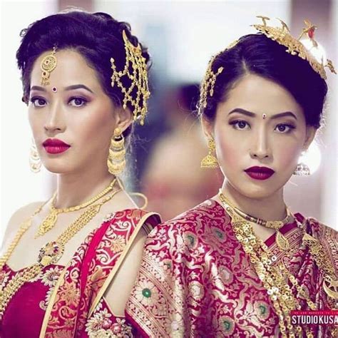 nepali newari culture …💕 bride hair jewelry gold makeup looks wedding flower jewelry