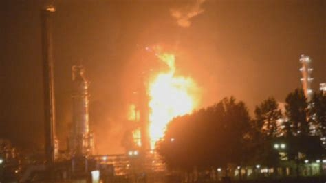 Watch Explosions Cause Huge Fires At Shell Chemical Plant