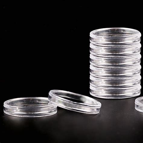 100pcslot Clear Coin Capsules Containers Boxes Holders For