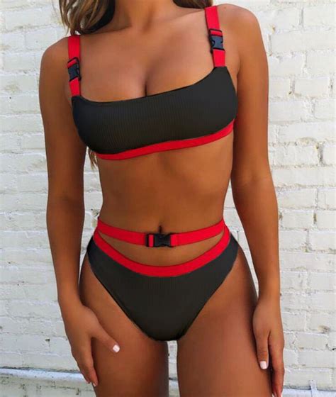 Buy 2018 Sexy Push Up Swimwear Hollow Out Bikinis Women Sport Bandage Swimsuit