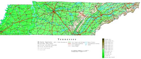 Tennessee Contour Map 953 
