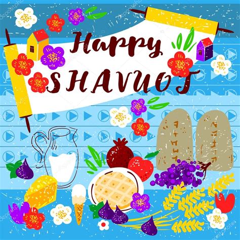Happy Shavuot Card Stock Illustration By ©artskvortsova 111236744
