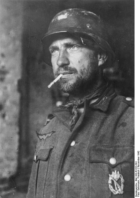 A German Soldier With A Badge On His Chest In Stalingrad Russia Nov