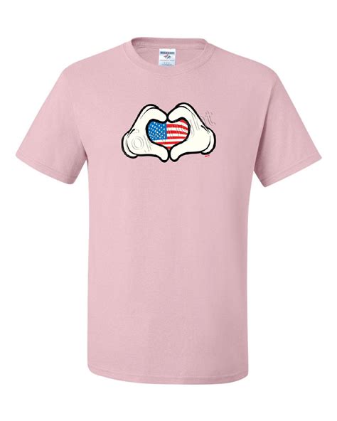 I Heart Usa Cartoon Hands T Shirt 4th Of July Cute American Flag Tee