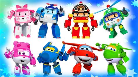 Coloring with dizzy, donnie, jerome and also the hero jett! Robocar Poli coloring pages for kids // Super Wings ...