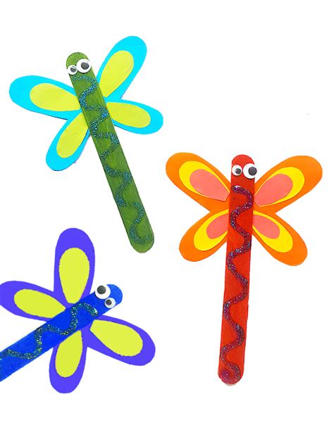 Craft Stick Dragonflies Craft Stick Crafts Paper Crafts For Kids