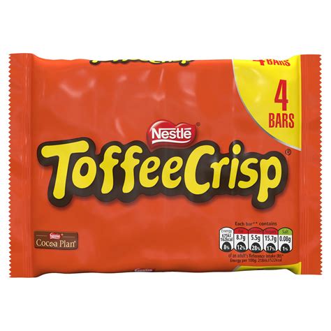 Toffee Crisp Milk Chocolate Bar Multipack 31g 4 Pack Multipacks