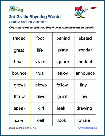 This will help make spelling a little more fun for your third grader. Spelling Worksheets | K5 Learning