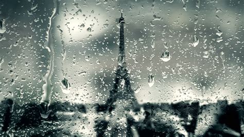 Tour Eiffel Eiffel Tower At Rain Drop Stock Footage Video 8051977