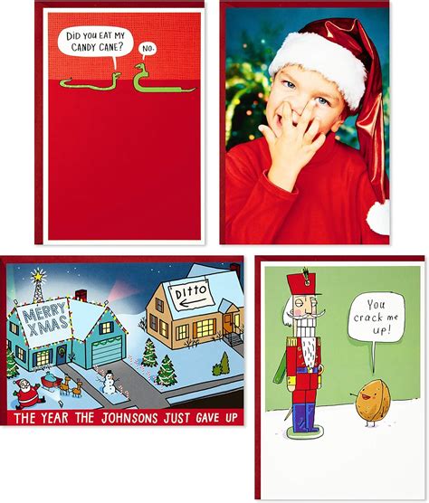 buy hallmark shoebox funny boxed christmas cards assortment crack me up 4 designs 24 christmas