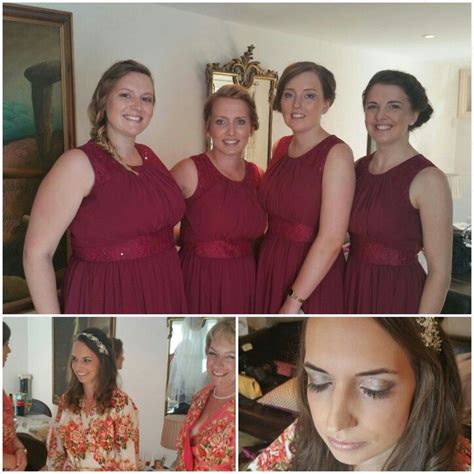 my beautiful bride and her bridesmaids all made up and ready for the wedding makeup by me