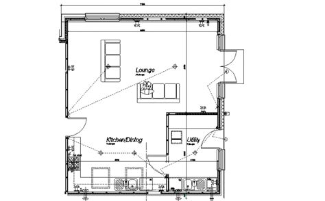 A Open Plan Living Area Design Layout File Cadbull