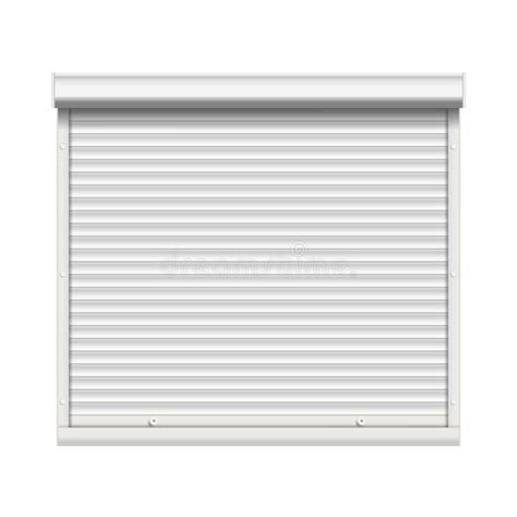 Realistic Window Roller Shutters Vector Front View Isolated Stock