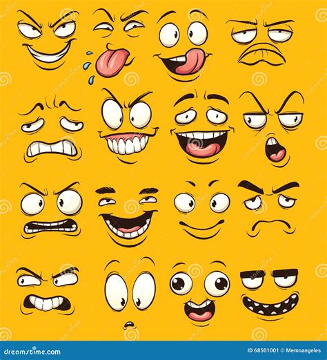 Funny Cartoon Faces Stock Vector Illustration Of Face 68501001