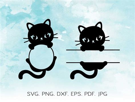 Cat Monogram SVG Cat Monogram Frame Files Cute Simple Black | Etsy | Cat logo design, Cat frame ...