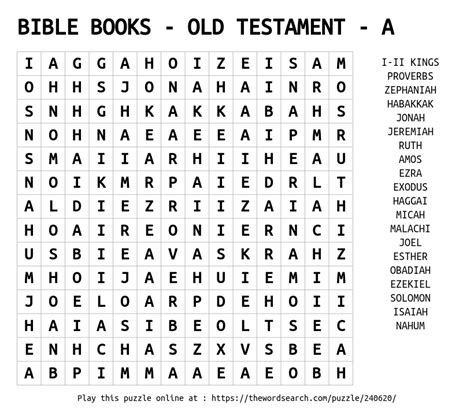 Download Word Search On Bible Books Old Testament A