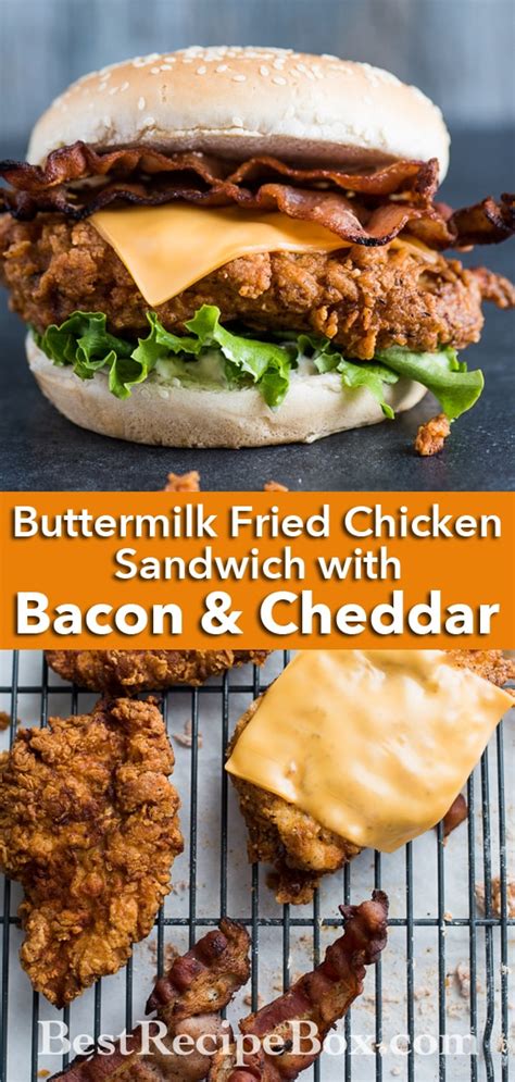 Buttermilk Chicken Sandwich With Bacon Cheddar Cheese Hot Sex