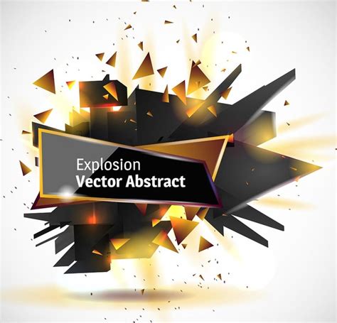 Abstract Explosion Effect Golden With Black Background Vector 01 Free
