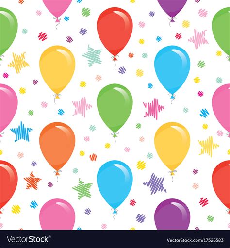 Festive Seamless Pattern With Colorful Balloons Vector Image