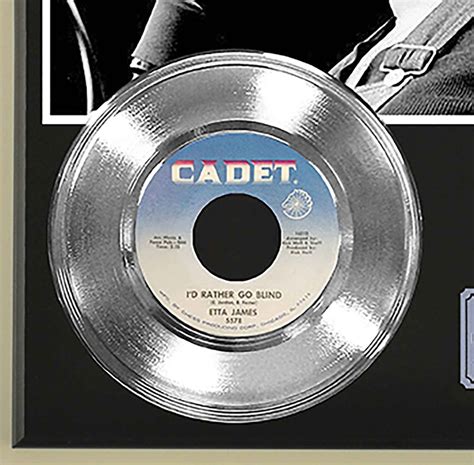 Etta James I D Rather Go Blind Platinum 45 Record Ltd Edition Display Award Quality Gold