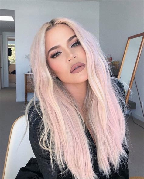 Khloe Kardashians Pink Hair With Loreal Paris Color Details