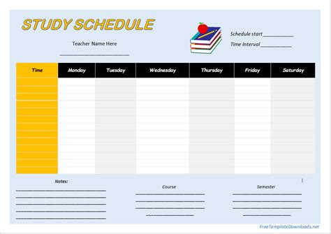18 Free Study Schedule Templates Ms Excel Format
